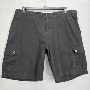 Roundtree Yorke Black Cargo Shorts Casual Cotton Utility Pockets Men Size 44 Zip